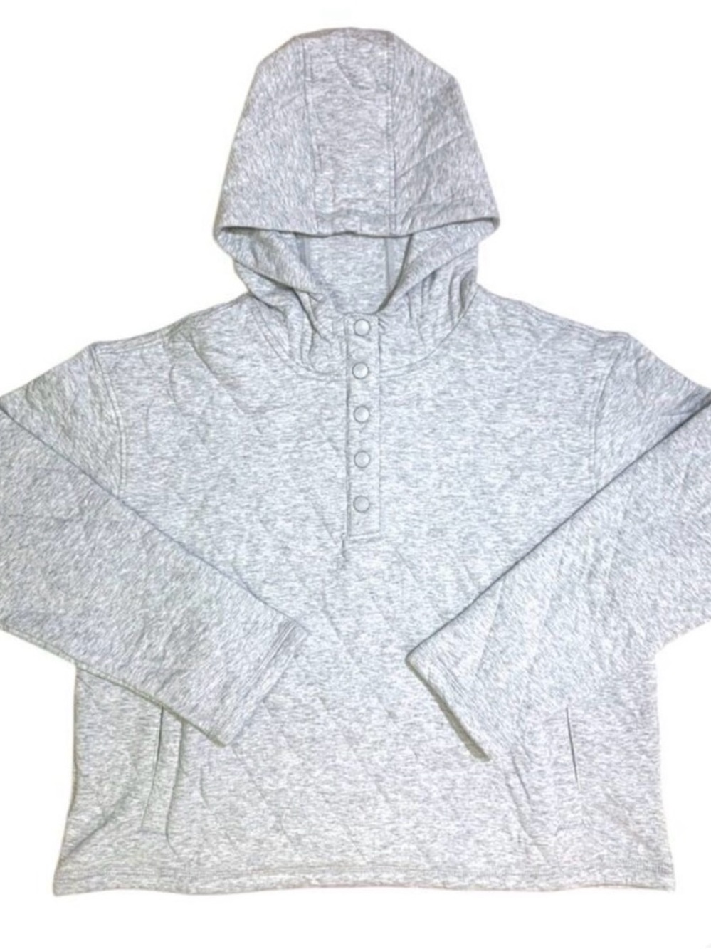 NWT Lands' End Women's Grey Quilted
Pullover Hoodie -Size M
